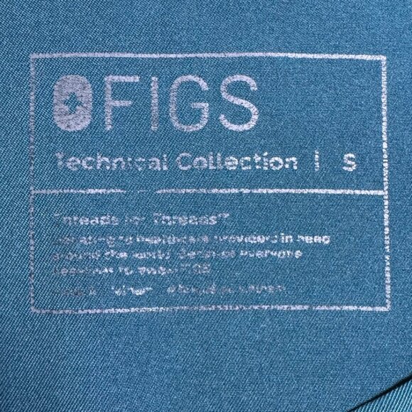 FIGS Teal V-Neck Scrub Top Technical Collection Women’s Size Small Healthcare Un - Picture 4 of 5